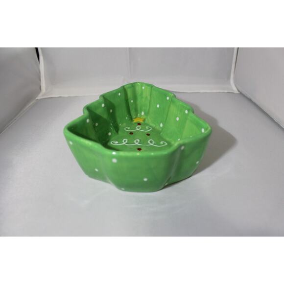 TIEN HSING INT'L Ceramic Dolomite Candy Dish Christmas Tree Vintage - Picture 9 of 12